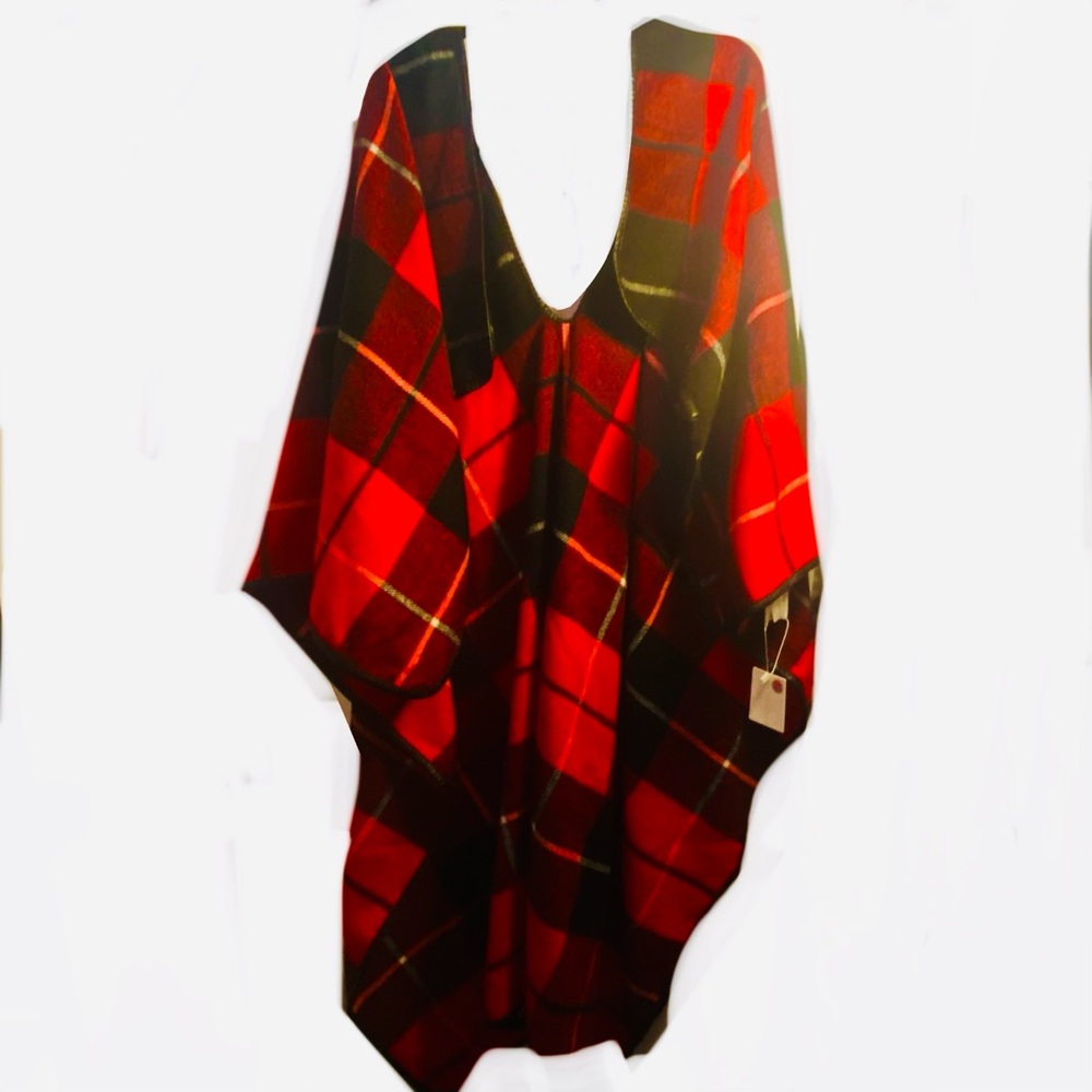 LA Express Red and Black Plaid Wrap Shaul